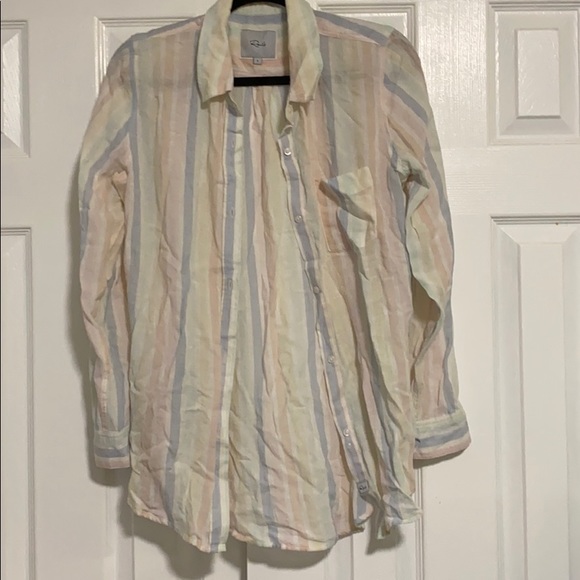 Rails Rainbow Striped Button Front Shirt - Picture 3 of 7